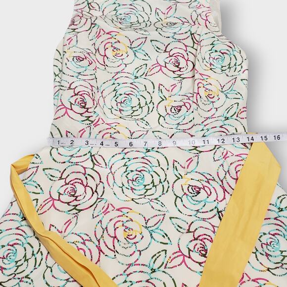 Vtg Lilly Pulitzer White Label Silk Blend Floral Dress Sz 6 Butter Yellow Roses - Picture 11 of 12